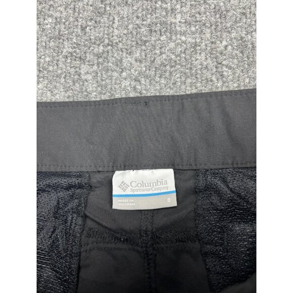 Columbia Capri Pants Womens 8 Black Lightweight Hiking Zip Pocket Drawcord Trail - Picture 2 of 8